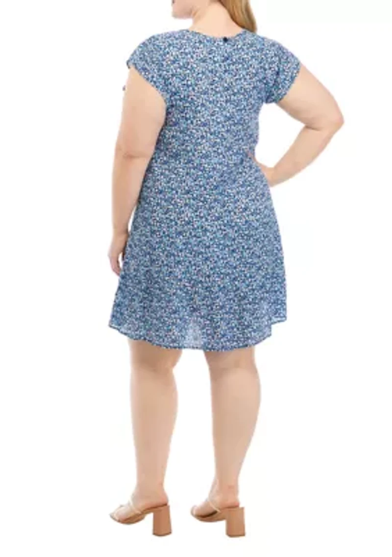 Plus Short Sleeve Tiered Dress