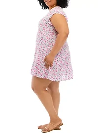 Plus Short Sleeve Tiered Dress