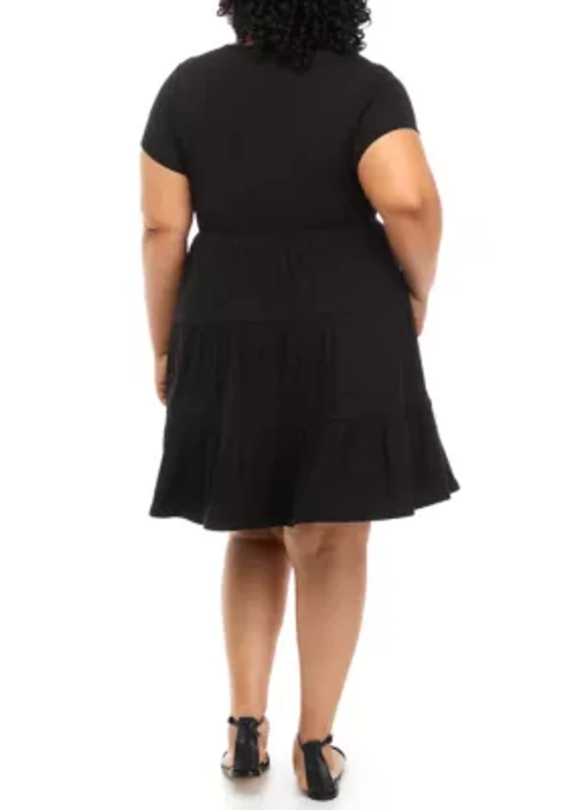 Plus Yummy Ribbed Babydoll Dress