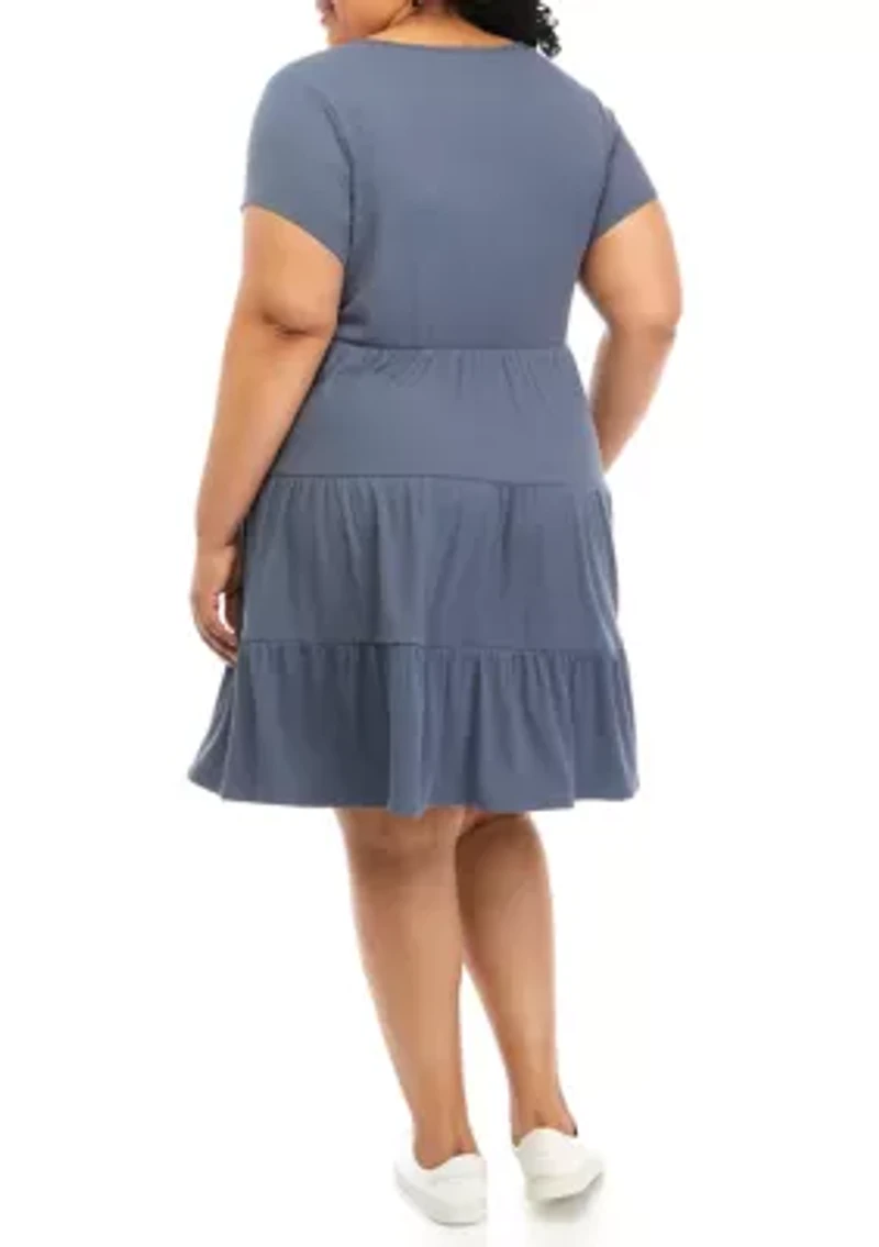 Plus Yummy Ribbed Babydoll Dress