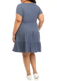 Plus Yummy Ribbed Babydoll Dress