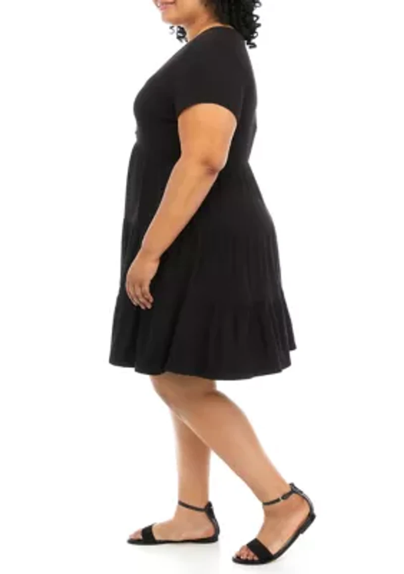 Plus Yummy Ribbed Babydoll Dress