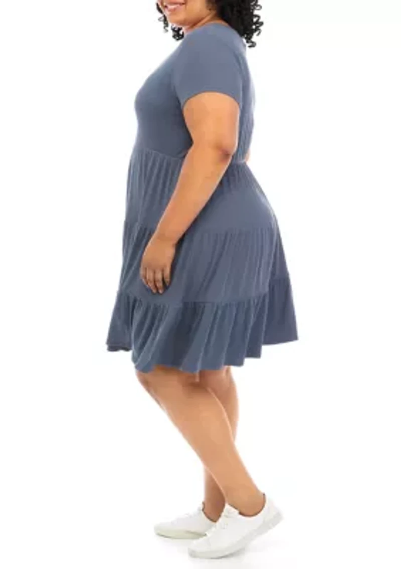 Plus Yummy Ribbed Babydoll Dress