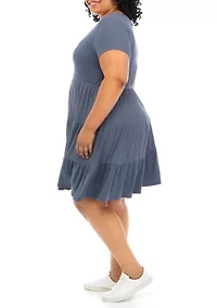 Plus Yummy Ribbed Babydoll Dress