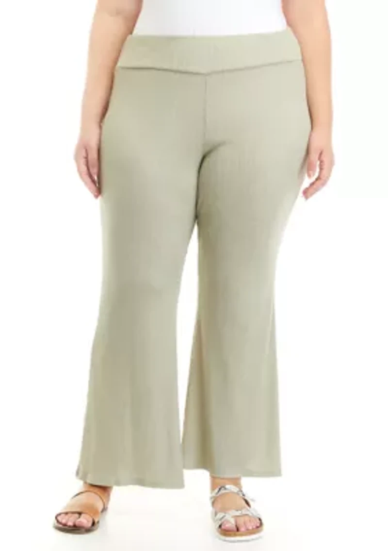 Plus Hacci Rib Flare Pants