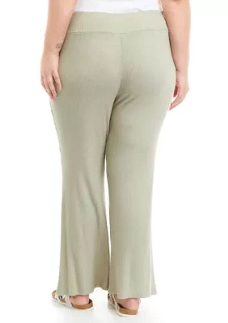 Plus Hacci Rib Flare Pants