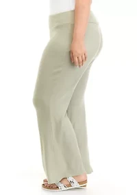 Plus Hacci Rib Flare Pants