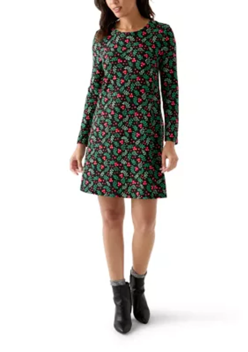 Women's Long Sleeve Print Dress
