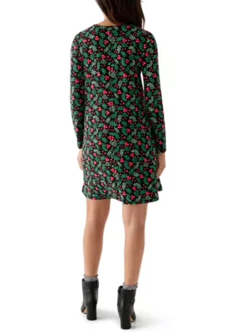 Women's Long Sleeve Print Dress
