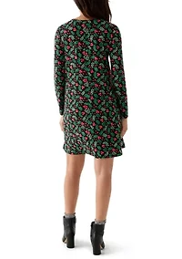 Women's Long Sleeve Print Dress
