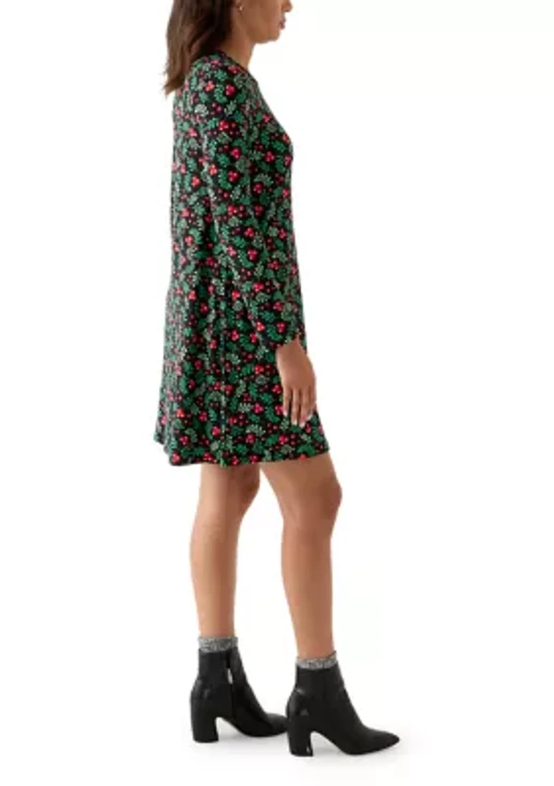 Women's Long Sleeve Print Dress