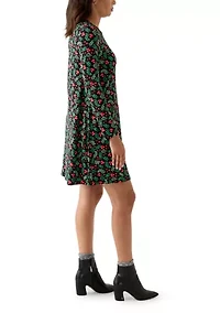 Women's Long Sleeve Print Dress