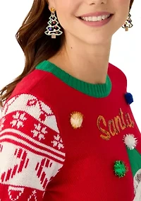 Women's Santa Claws Cat Sweater