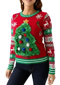 Women's Christmas Tree Garland Sweater