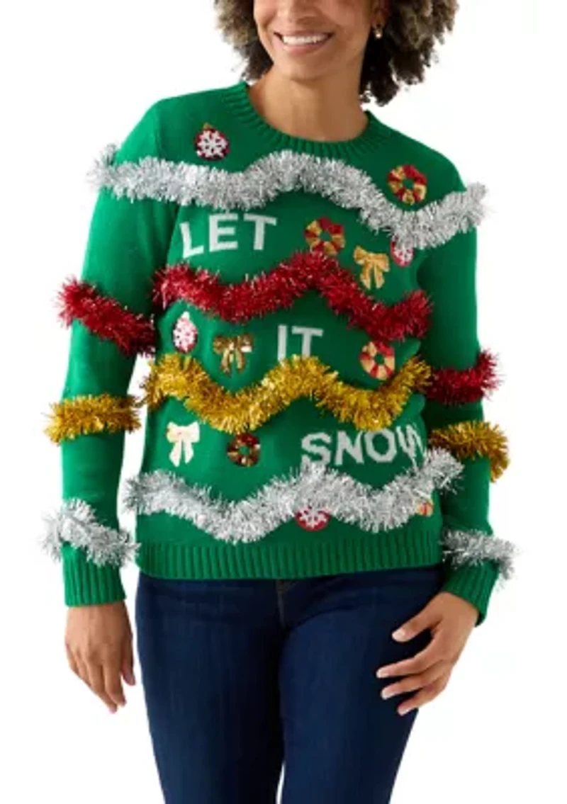 Women's Let It Snow Garland Sweater