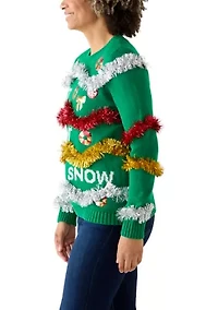 Women's Let It Snow Garland Sweater