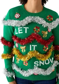 Women's Let It Snow Garland Sweater