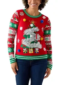 Women's Christmas Tree Garland Sweater