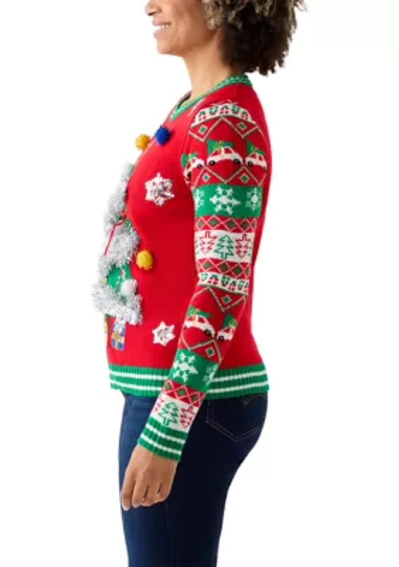 Women's Christmas Tree Garland Sweater