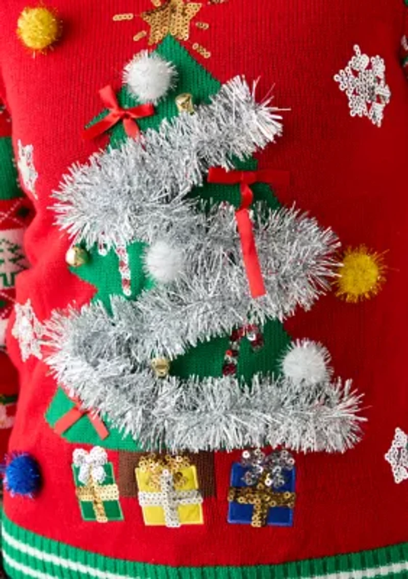 Women's Christmas Tree Garland Sweater