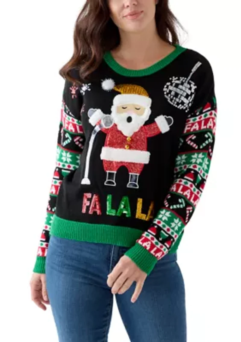 Women's Singing Disco Santa Sweater