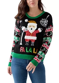 Women's Singing Disco Santa Sweater