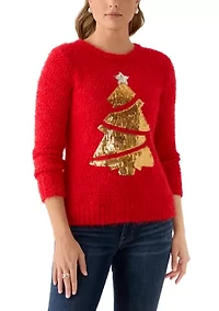 Women's Foil Christmas Tree Sweater