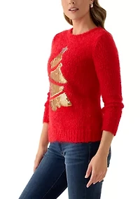 Women's Foil Christmas Tree Sweater
