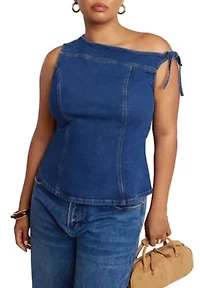 Asym Denim Top (Plus Size)
