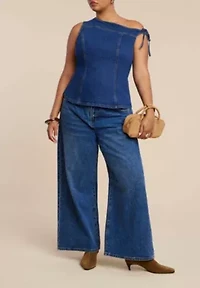 Asym Denim Top (Plus Size)