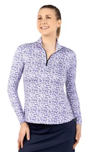 Ditzy Floral Printed Quarter Zip