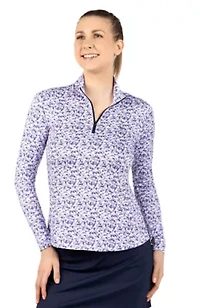Ditzy Floral Printed Quarter Zip