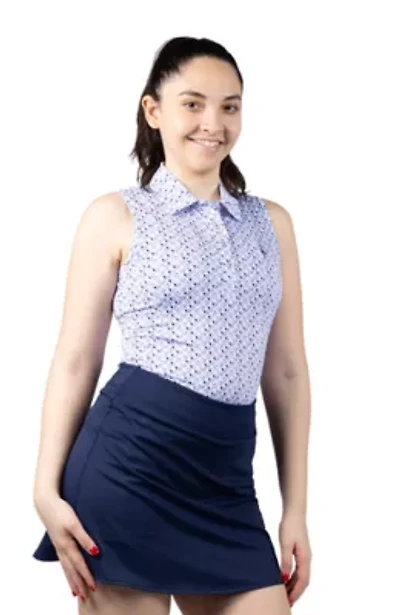 Pickleball Printed Sleeveless Polo