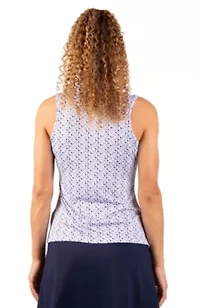 Pickleball Printed Sleeveless Polo
