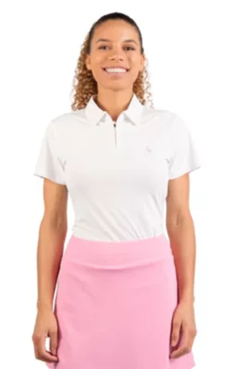 Solid Quarter Zip Polo