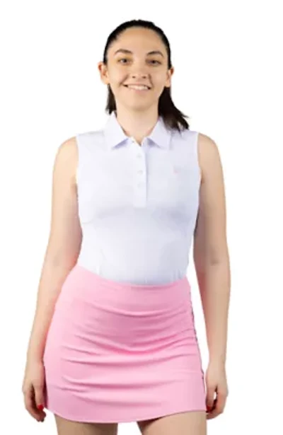 Honeycomb Printed Sleeveless Polo