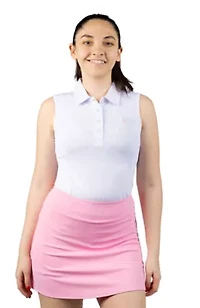 Honeycomb Printed Sleeveless Polo