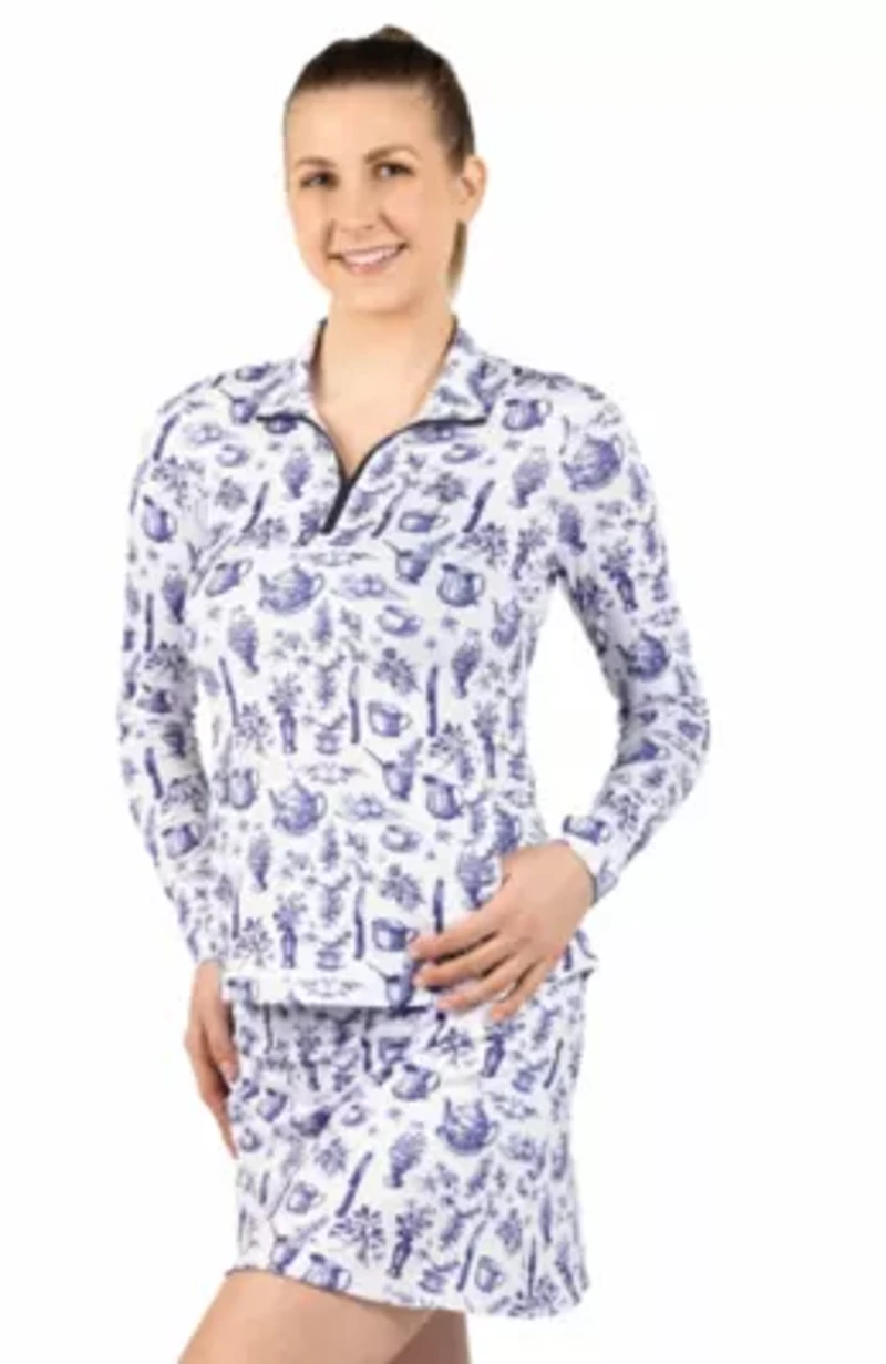 Toile Printed Quarter Zip