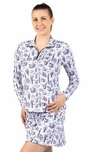 Toile Printed Quarter Zip