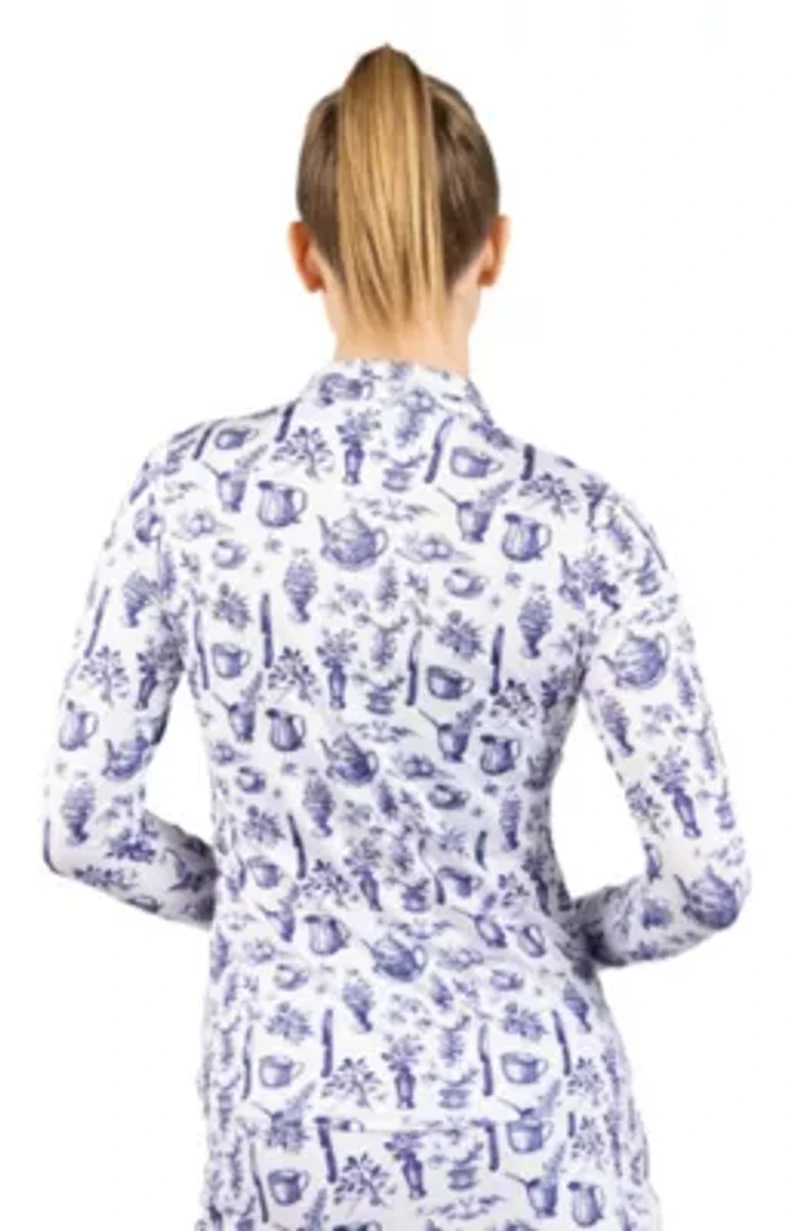 Toile Printed Quarter Zip