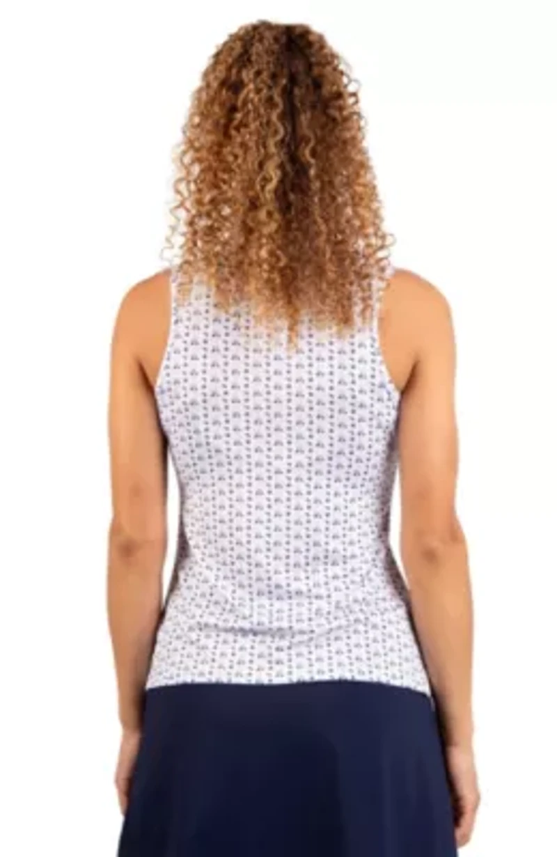 Golf Carts Printed Sleeveless Polo