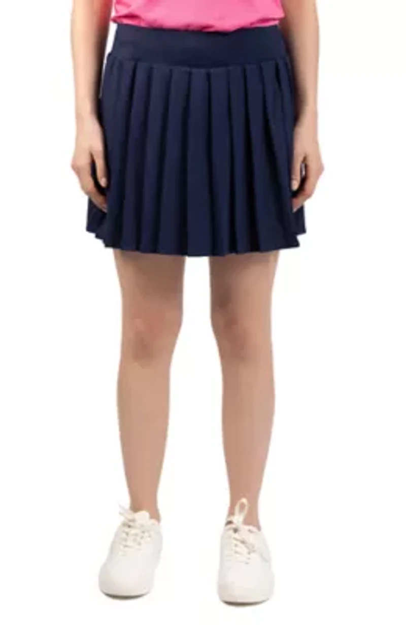 Solid Pleated Skort