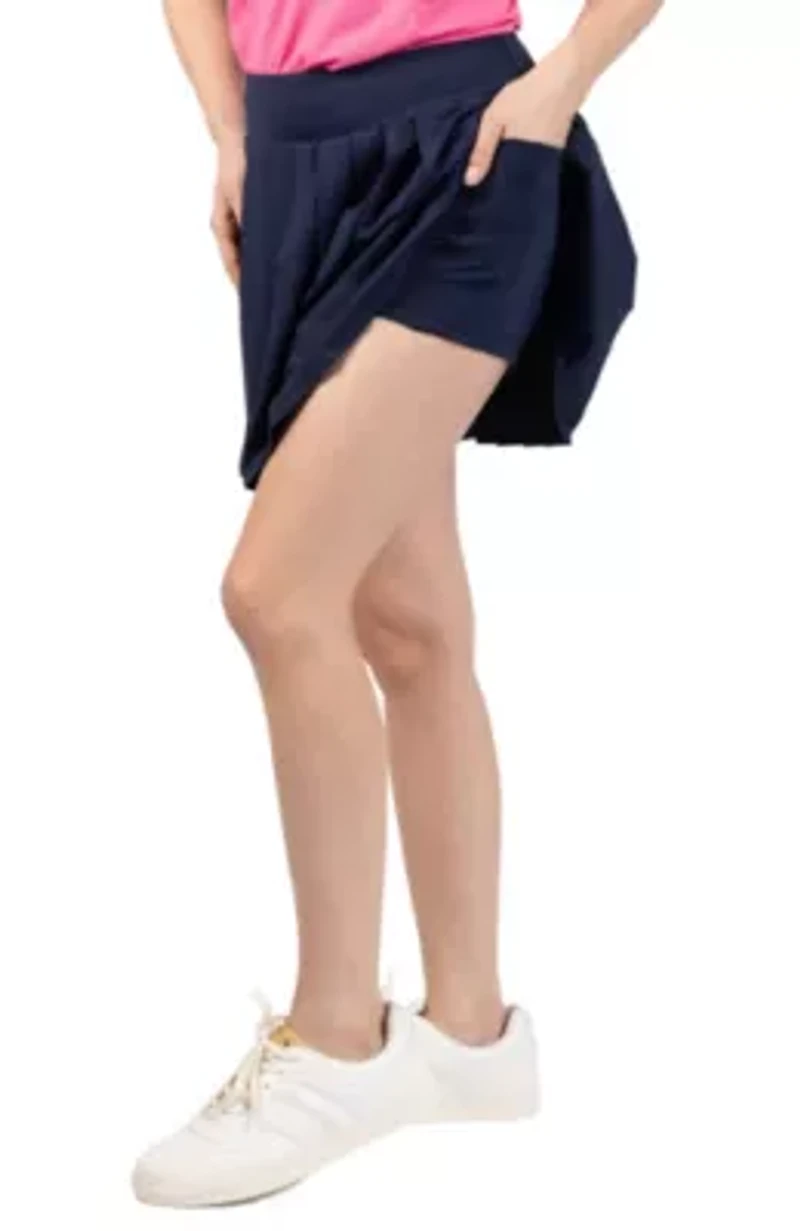 Solid Pleated Skort
