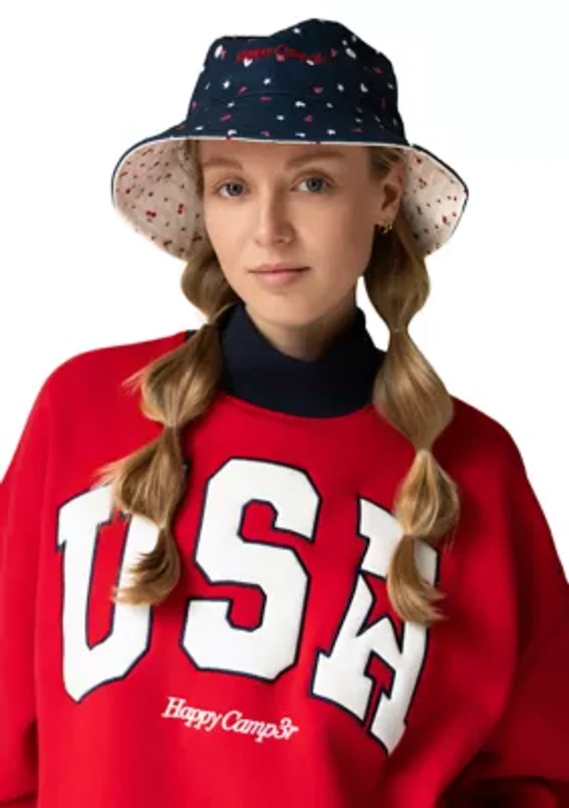 Hearts & Stripes Reversible Bucket Hat
