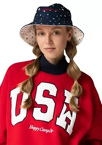 Hearts & Stripes Reversible Bucket Hat 