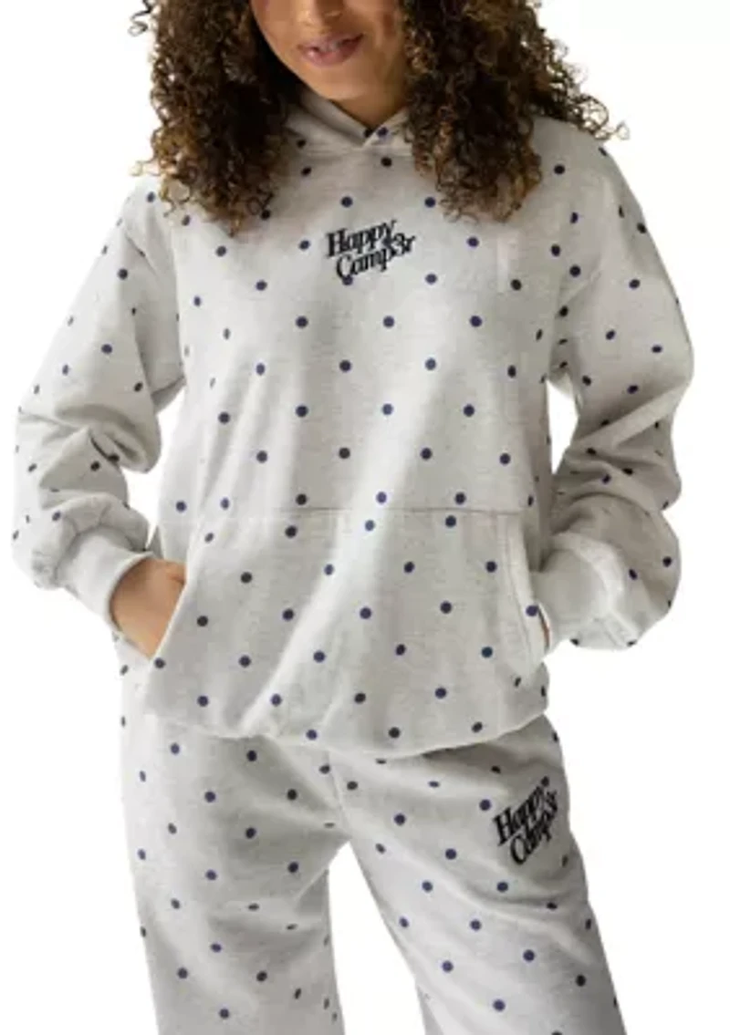 Women's Heather Gray Polka Dot Appliqué Hoodie
