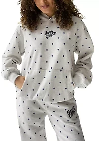 Women's Heather Gray Polka Dot Appliqué Hoodie