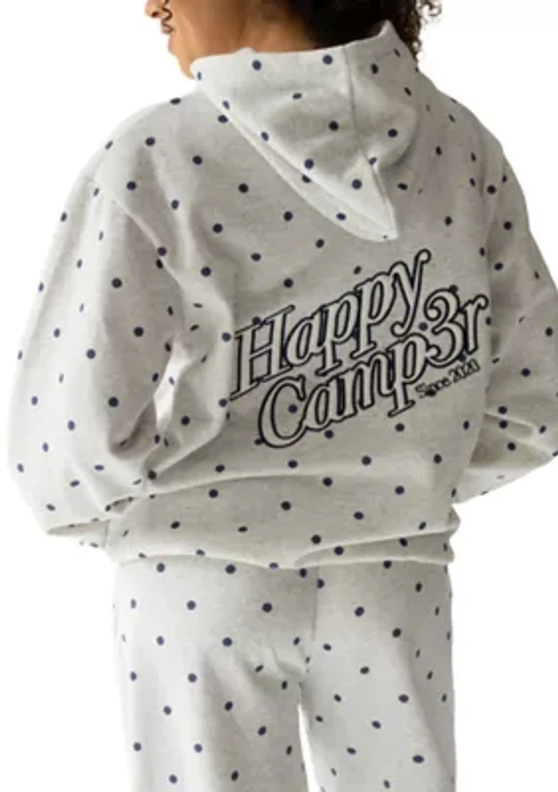 Women's Heather Gray Polka Dot Appliqué Hoodie