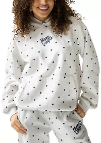 Women's Heather Gray Polka Dot Appliqué Hoodie