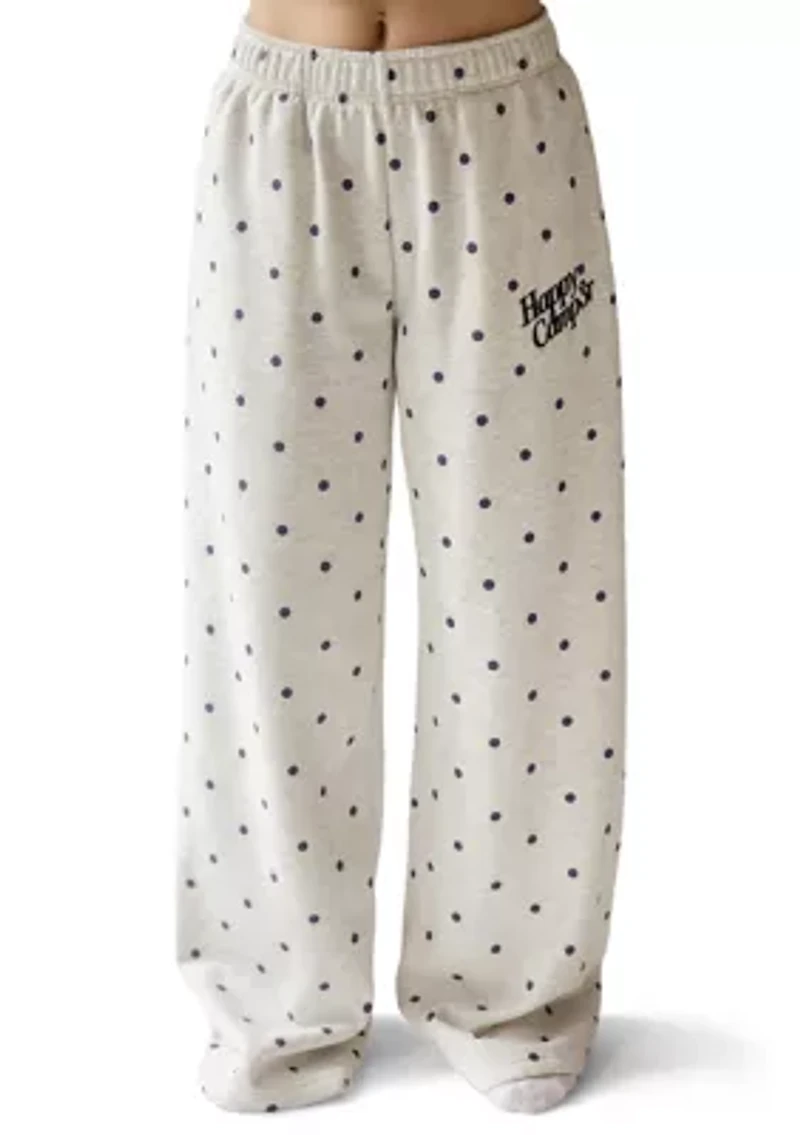 Women's Heather Gray Polka Dot Sweatpants